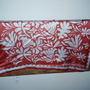 Juicy Couture Red and White Floral Scarf
